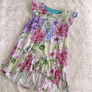 Posh Peanut High Low Green Floral Dress